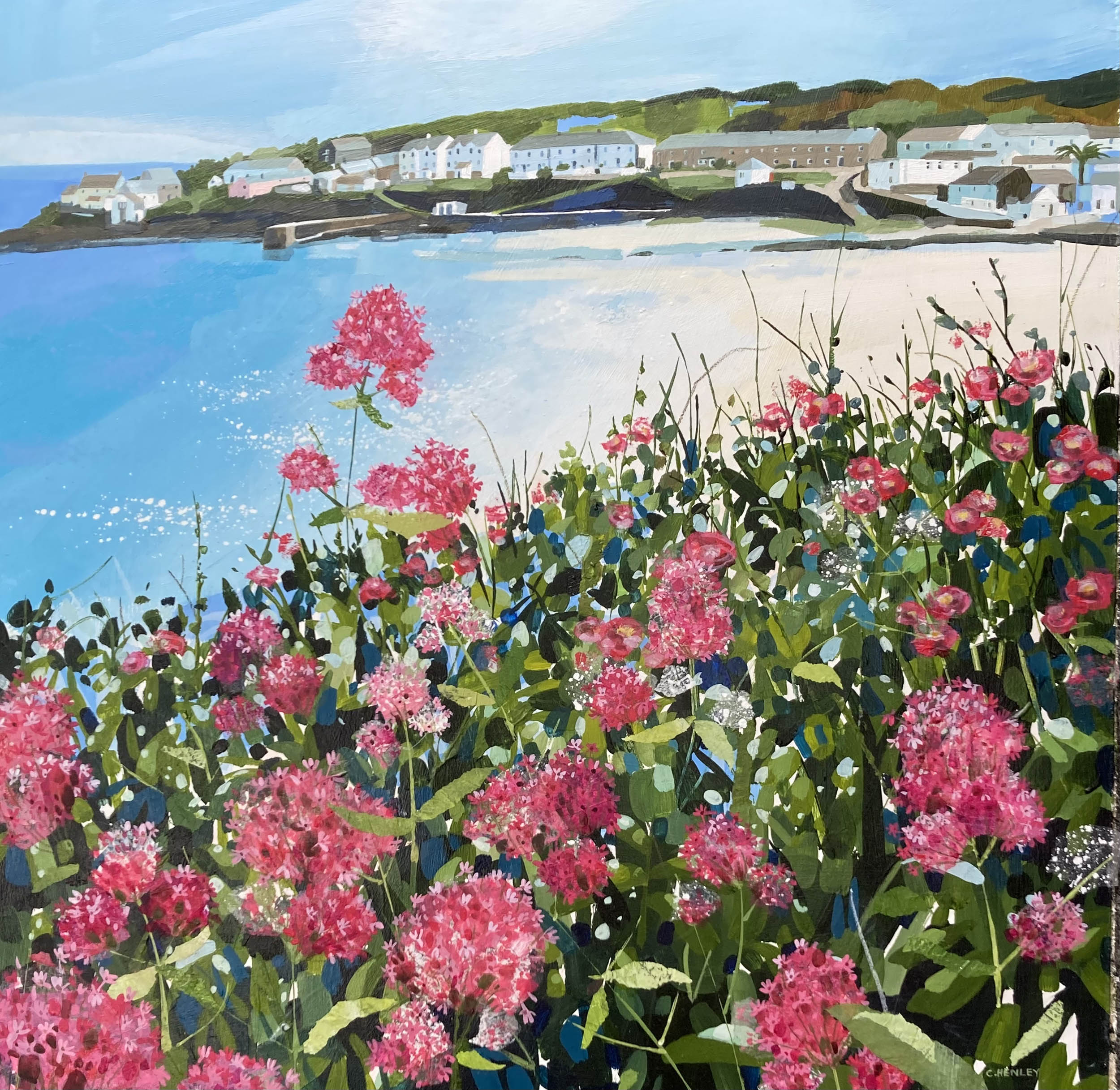 Claire Henley - Valerian and Wild Roses, Portscatho